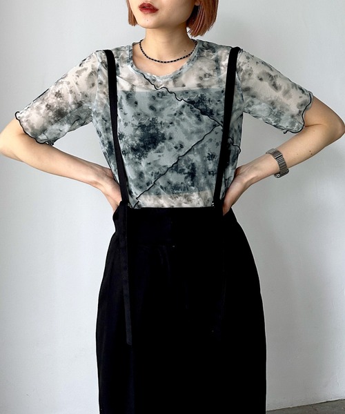 PAGEBOY（ページボーイ）の「シアーメロークルーTOPS（Tシャツ/カットソー・レディース・ブラック/ピンク系その他/オフホワイト/ブラック系その他・FREE）」の16枚目の写真