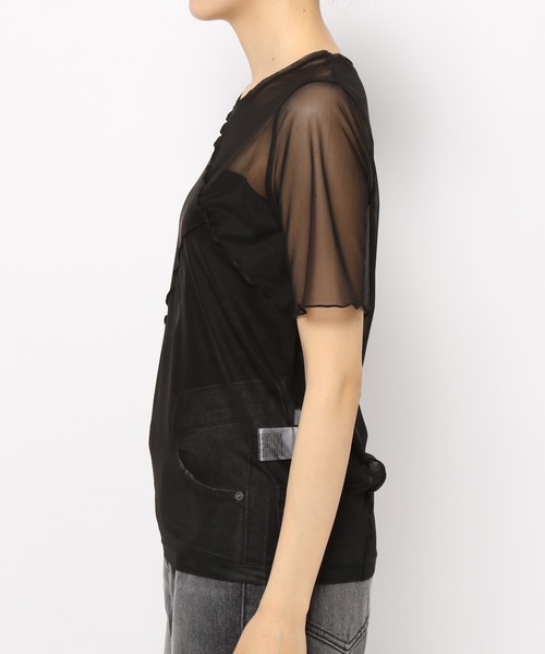 PAGEBOY（ページボーイ）の「シアーメロークルーTOPS（Tシャツ/カットソー・レディース・ブラック/ピンク系その他/オフホワイト/ブラック系その他・FREE）」の14枚目の写真