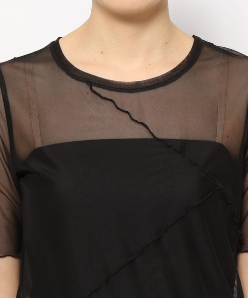 PAGEBOY（ページボーイ）の「シアーメロークルーTOPS（Tシャツ/カットソー・レディース・ブラック/ピンク系その他/オフホワイト/ブラック系その他・FREE）」の11枚目の写真