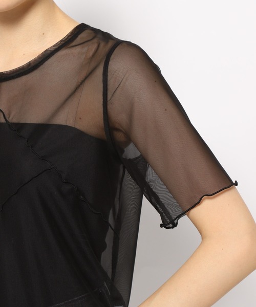 PAGEBOY（ページボーイ）の「シアーメロークルーTOPS（Tシャツ/カットソー・レディース・ブラック/ピンク系その他/オフホワイト/ブラック系その他・FREE）」の18枚目の写真