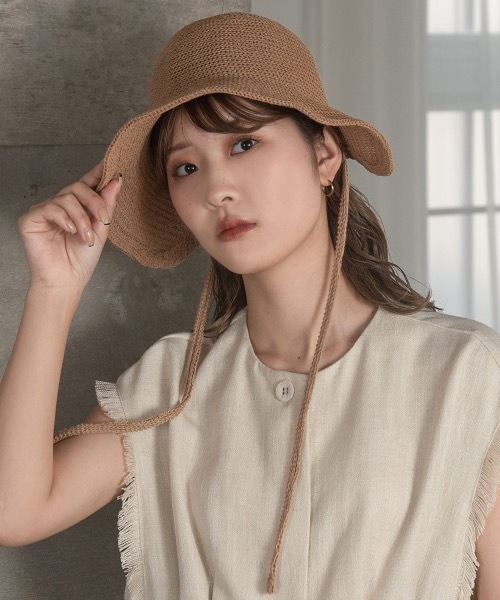 lawgy（ラウジー）の「back ribbon straw hat（ハット・レディース・ベージュ/ブラック/アイボリー・FREE）」の16枚目の写真