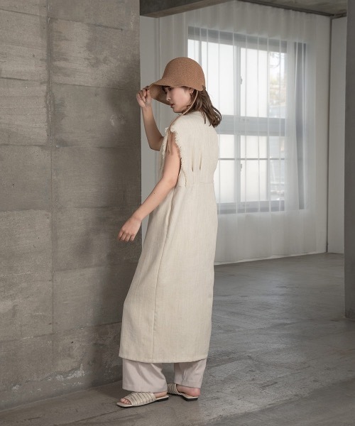 lawgy（ラウジー）の「back ribbon straw hat（ハット・レディース・ベージュ/ブラック/アイボリー・FREE）」の17枚目の写真