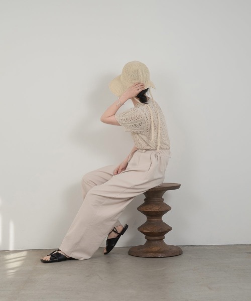 lawgy（ラウジー）の「back ribbon straw hat（ハット・レディース・ベージュ/ブラック/アイボリー・FREE）」の21枚目の写真