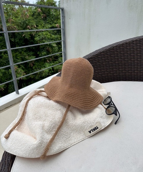 lawgy（ラウジー）の「back ribbon straw hat（ハット・レディース・ベージュ/ブラック/アイボリー・FREE）」の19枚目の写真