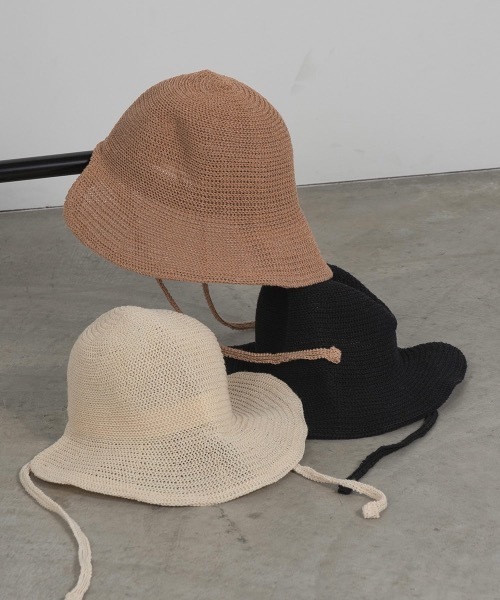 lawgy（ラウジー）の「back ribbon straw hat（ハット・レディース・ベージュ/ブラック/アイボリー・FREE）」の11枚目の写真