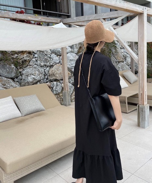 lawgy（ラウジー）の「back ribbon straw hat（ハット・レディース・ベージュ/ブラック/アイボリー・FREE）」の9枚目の写真