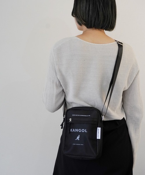 KANGOL】 縦型 メッシュポケット ショルダーバック（ショルダー