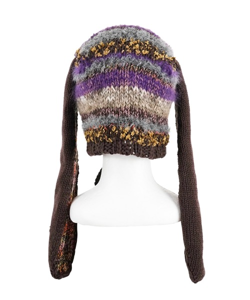 rurumu:（ルルムウ）の「rurumu:/ルルムウ/usa-mimi knit cap (medium-length)（ニットキャップ/ビーニー・レディース・アイボリー/ブラック/ダークブラウン/ピンク・FREE）」の6枚目の写真