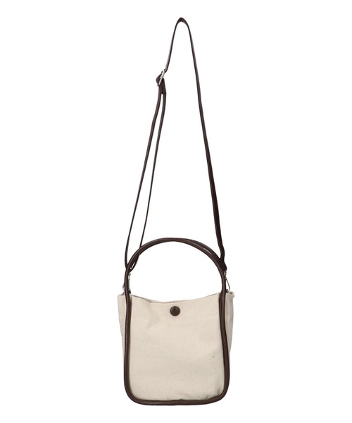 ehka sopo（エヘカソポ）の「キャンバスコンビショルダーバッグ（ハンドバッグ・レディース・ブラウン/ベージュ/キャメル・F）」の18枚目の写真