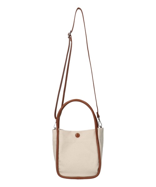 ehka sopo（エヘカソポ）の「キャンバスコンビショルダーバッグ（ハンドバッグ・レディース・ブラウン/ベージュ/キャメル・F）」の20枚目の写真
