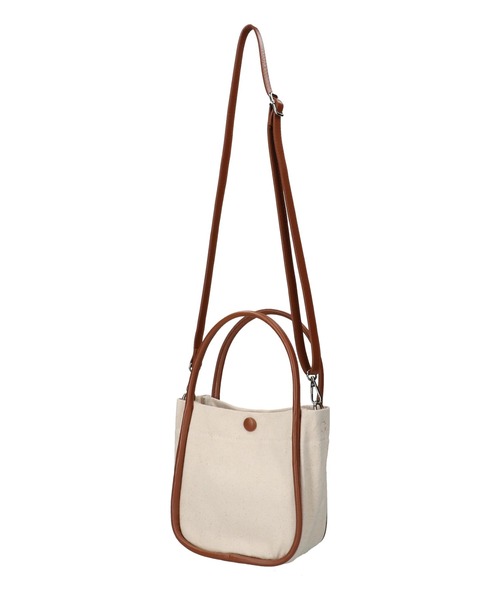 ehka sopo（エヘカソポ）の「キャンバスコンビショルダーバッグ（ハンドバッグ・レディース・ブラウン/ベージュ/キャメル・F）」の22枚目の写真