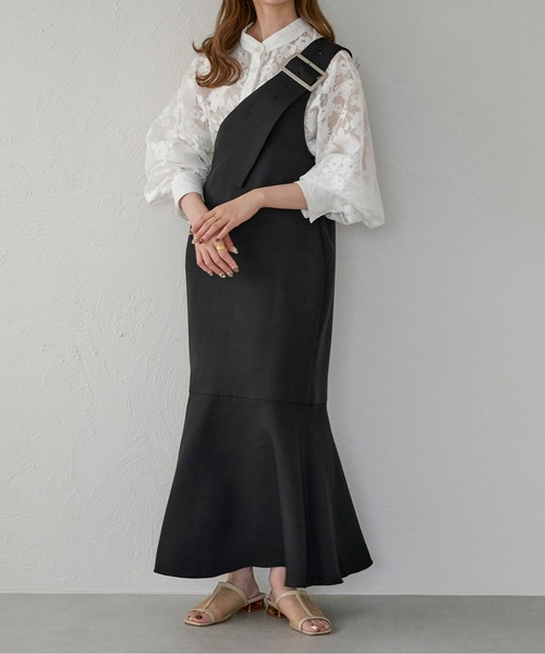 Ambre Ciel(アンブルシエル)の「【前後2WAY】ワンショルマーメイドジャンパースカート/WEB/EC限定商品(ジャンパースカート・レディース・ブラック/ライトベージュ・FREE)」の22枚目の写真