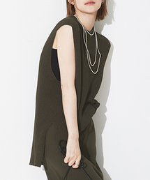 Rouge vif（ルージュヴィフ）の「【セットアップ対応】麻混片畦ニットベスト（ベスト）」