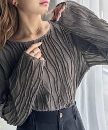 classicalelf | 凹凸感が目を惹く。3Dウェーブシアーカットソー(Tシャツ/カットソー)