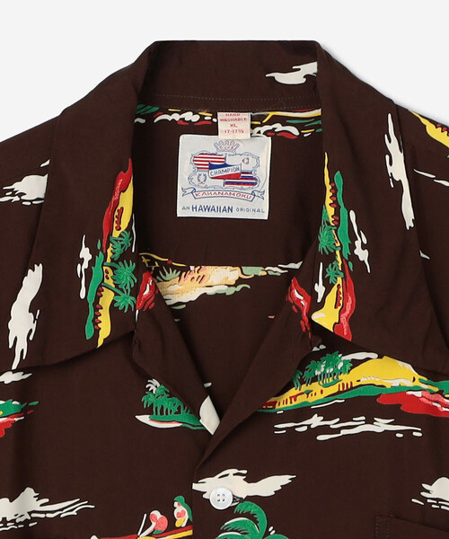 DUKE KAHANAMOKU（デューク カハナモク）の「DUKE KAHANAMOKU | ハワイアンシャツ ハワイアンヴィレッジ MEN（シャツ/ブラウス・メンズ・ブラウン系その他・XL/L）」の2枚目の写真