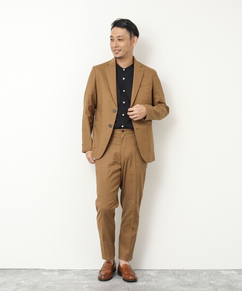 NOLLEY'S goodman（ノーリーズグッドマン）の「《セットアップ対応》SAFILIN リネン混 イージーパンツ（その他パンツ・メンズ・キャメル/ブラック/ネイビー/ベージュ・L/M/S）」の6枚目の写真