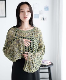 WEGO | WEGO/【23年秋冬新作】ミックスカラーショートメッシュニット(ニット/セーター)