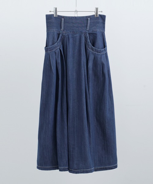 Fashion Letter(ファッションレター)の「【M-4L】フレアデニムスカート(デニムスカート・レディース・ネイビー/ブルー・LL/3L/4L/M/L)」の16枚目の写真