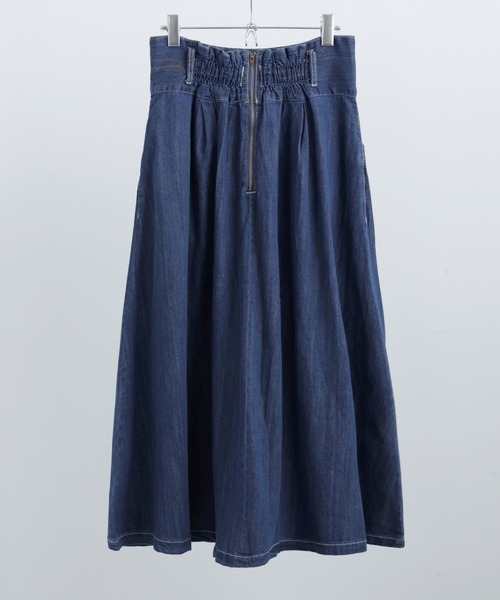 Fashion Letter(ファッションレター)の「【M-4L】フレアデニムスカート(デニムスカート・レディース・ネイビー/ブルー・LL/3L/4L/M/L)」の13枚目の写真