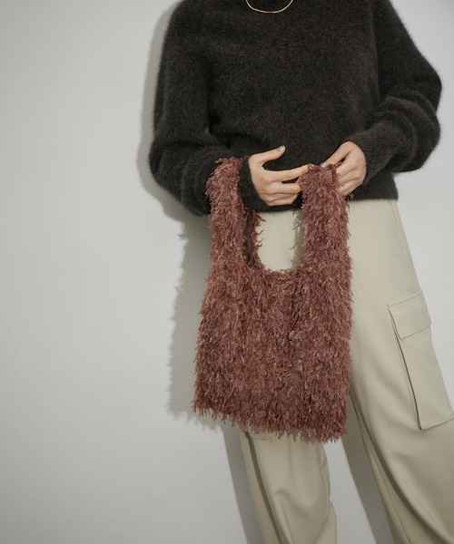 ADAM ET ROPE'(アダムエロペ)の「【サステナブル】フリンジトート(ハンドバッグ・レディース・ブラック/ホワイト/ブルー系その他5/ブラウン・FREE)」の1枚目の写真