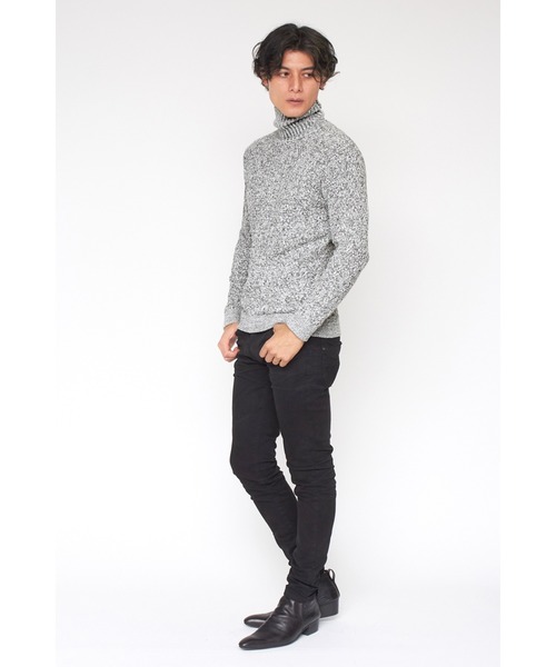 TORNADO MART(トルネードマート)の「ZERO by TORNADO MART∴へリンボンモールタートルネックニット(ニット/セーター・メンズ・グレー系その他/ブルー/ブラック/ホワイト・L/M/LL)」の16枚目の写真