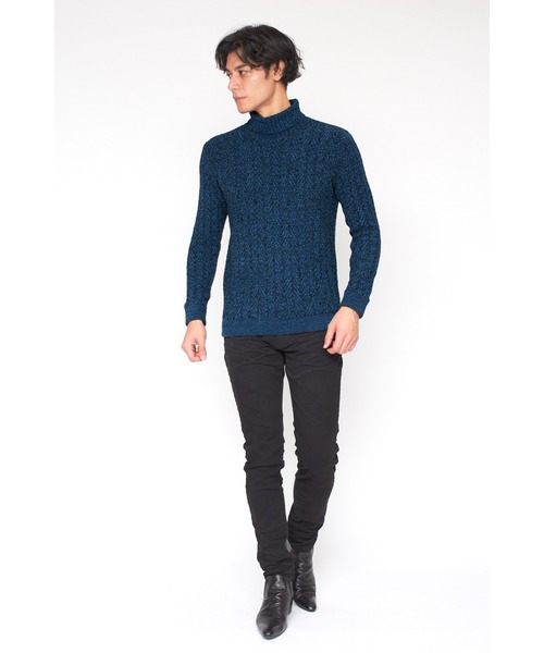 TORNADO MART(トルネードマート)の「ZERO by TORNADO MART∴へリンボンモールタートルネックニット(ニット/セーター・メンズ・グレー系その他/ブルー/ブラック/ホワイト・L/M/LL)」の19枚目の写真