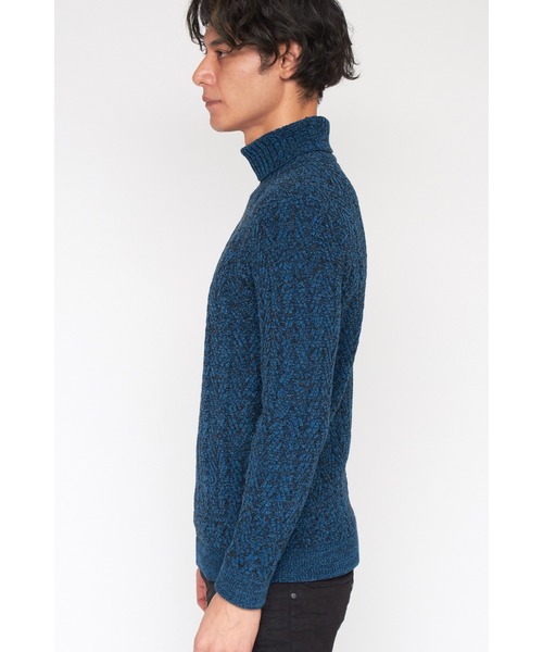 TORNADO MART(トルネードマート)の「ZERO by TORNADO MART∴へリンボンモールタートルネックニット(ニット/セーター・メンズ・グレー系その他/ブルー/ブラック/ホワイト・L/M/LL)」の20枚目の写真