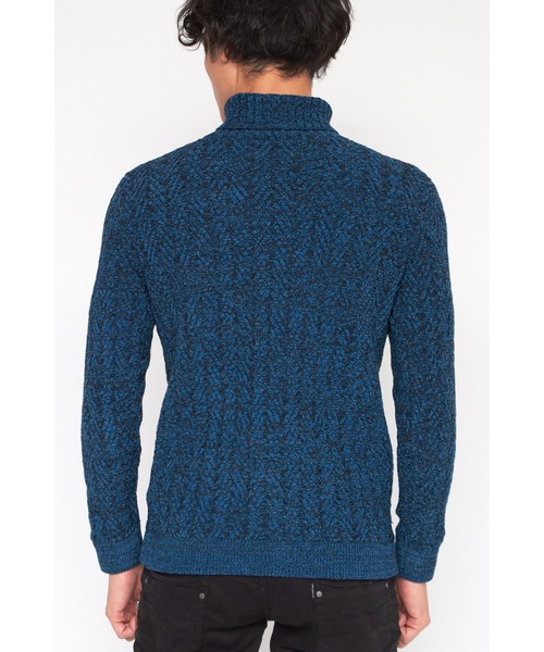 TORNADO MART(トルネードマート)の「ZERO by TORNADO MART∴へリンボンモールタートルネックニット(ニット/セーター・メンズ・グレー系その他/ブルー/ブラック/ホワイト・L/M/LL)」の21枚目の写真