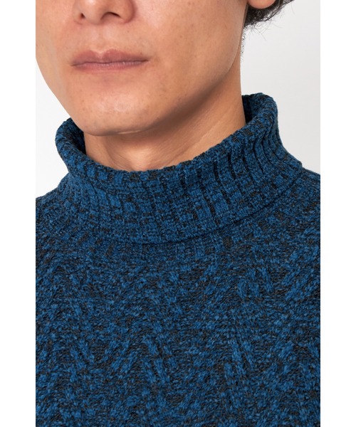 TORNADO MART(トルネードマート)の「ZERO by TORNADO MART∴へリンボンモールタートルネックニット(ニット/セーター・メンズ・グレー系その他/ブルー/ブラック/ホワイト・L/M/LL)」の22枚目の写真