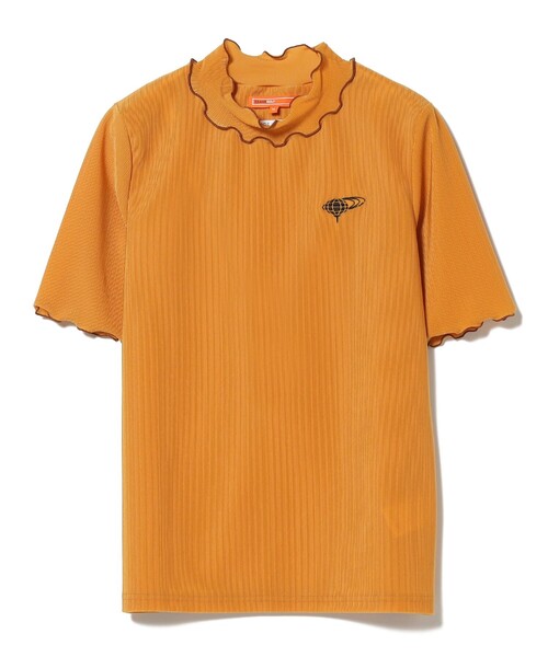 BEAMS GOLF ORANGE LABEL / シャイニー リブ モックネックシャツ