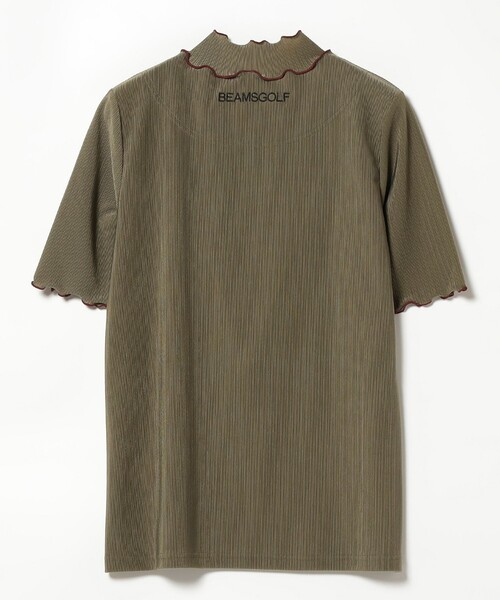 BEAMS GOLF ORANGE LABEL / シャイニー リブ モックネックシャツ