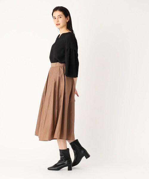 OPAQUE.CLIP（オペークドットクリップ）の「◆【抗菌防臭加工/5cmヒール】ストレッチショートブーツ（ブーツ・レディース・オフホワイト/ブラック/ベージュ・02/03/01）」の12枚目の写真