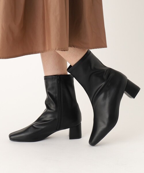 OPAQUE.CLIP（オペークドットクリップ）の「◆【抗菌防臭加工/5cmヒール】ストレッチショートブーツ（ブーツ・レディース・オフホワイト/ブラック/ベージュ・02/03/01）」の15枚目の写真