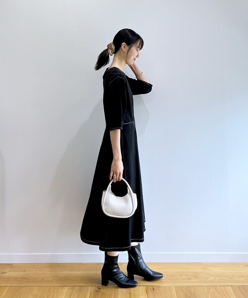 OPAQUE.CLIP（オペークドットクリップ）の「◆【抗菌防臭加工/5cmヒール】ストレッチショートブーツ（ブーツ・レディース・オフホワイト/ブラック/ベージュ・02/03/01）」の18枚目の写真