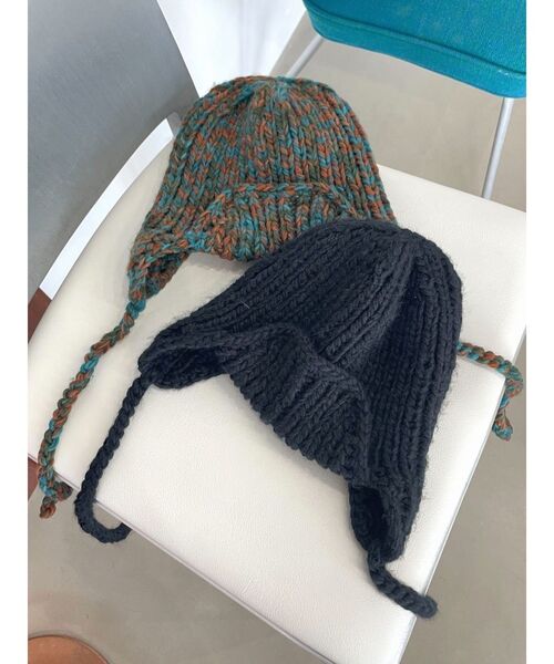 EMODA(エモダ)の「イヤーフラップニットキャップ(ニットキャップ/ビーニー・レディース・その他/ブラック・FREE)」の5枚目の写真