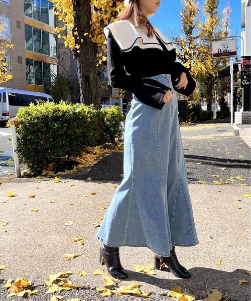 one way（ワンウェイ）の「FRONTジップデニムマーメイドスカート　※別ページにて販売中！（5843091560）（デニムスカート・レディース・ブラック/ブルー/ダークブルー/ライトブルー・FREE）」の15枚目の写真