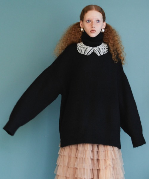 manana suerte（マニャーナスエルテ）の「オーバールーズタートルネックニット（ニット/セーター・レディース・パープル/ブラック/アイボリー/カーキ/グレー・FREE）」の3枚目の写真