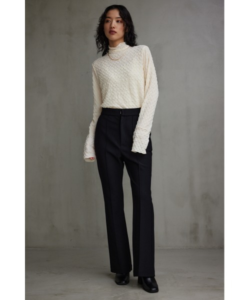 AZUL by moussy(アズールバイマウジー)の「カットジョーゼットフレアパンツ(その他パンツ・レディース・ブラック/ライトベージュ・SMALL/MEDIUM)」の5枚目の写真