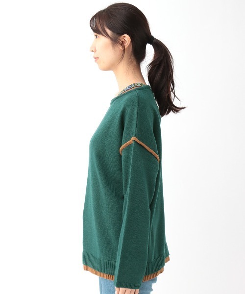 チチカカ（チチカカ）の「ウォッシャブルチロリーニットプルオーバー（ニット/セーター・レディース・イエロー/ブラック/アイボリー/グリーン・FREE）」の12枚目の写真