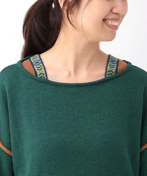 チチカカ（チチカカ）の「ウォッシャブルチロリーニットプルオーバー（ニット/セーター・レディース・イエロー/ブラック/アイボリー/グリーン・FREE）」の14枚目の写真