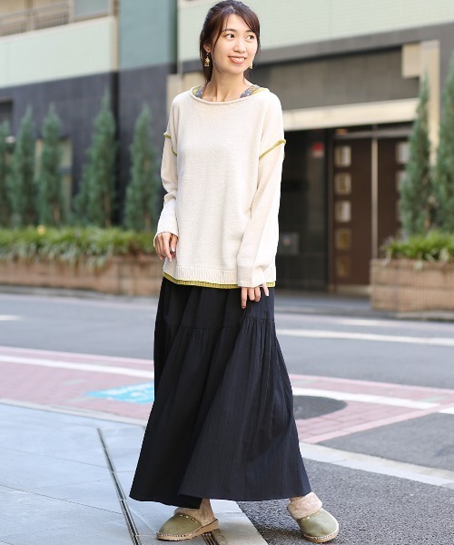 チチカカ（チチカカ）の「ウォッシャブルチロリーニットプルオーバー（ニット/セーター・レディース・イエロー/ブラック/アイボリー/グリーン・FREE）」の5枚目の写真