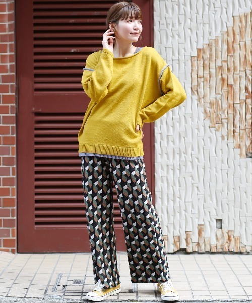 チチカカ（チチカカ）の「ウォッシャブルチロリーニットプルオーバー（ニット/セーター・レディース・イエロー/ブラック/アイボリー/グリーン・FREE）」の7枚目の写真