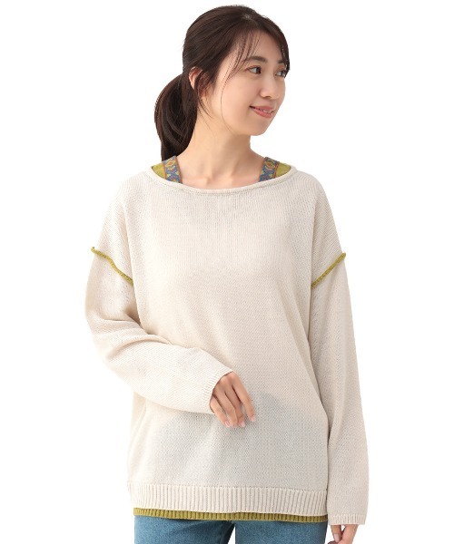 チチカカ（チチカカ）の「ウォッシャブルチロリーニットプルオーバー（ニット/セーター・レディース・イエロー/ブラック/アイボリー/グリーン・FREE）」の9枚目の写真