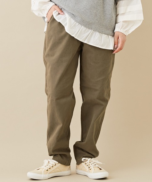 CUBE SUGAR（キューブシュガー）の「微起毛ツイルらくシュットパンツ（その他パンツ・レディース・レッド/ナチュラル/カーキ/ベージュ/チャコールグレー・S/M）」の4枚目の写真