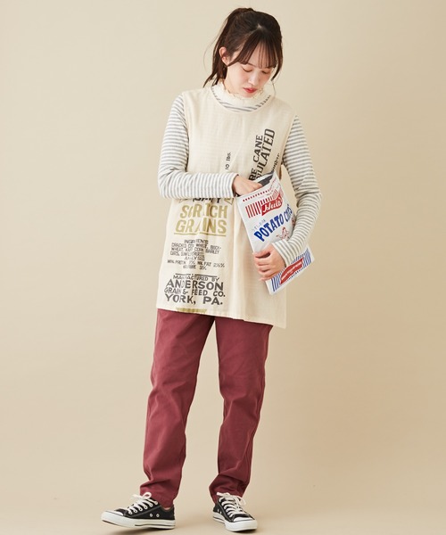 CUBE SUGAR（キューブシュガー）の「微起毛ツイルらくシュットパンツ（その他パンツ・レディース・レッド/ナチュラル/カーキ/ベージュ/チャコールグレー・S/M）」の21枚目の写真