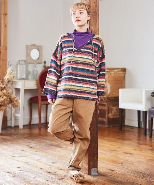 CUBE SUGAR（キューブシュガー）の「微起毛ツイルらくシュットパンツ（その他パンツ・レディース・レッド/ナチュラル/カーキ/ベージュ/チャコールグレー・S/M）」の17枚目の写真