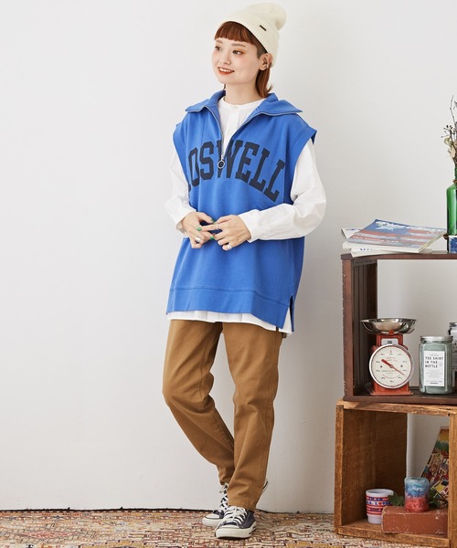 CUBE SUGAR（キューブシュガー）の「微起毛ツイルらくシュットパンツ（その他パンツ・レディース・レッド/ナチュラル/カーキ/ベージュ/チャコールグレー・S/M）」の6枚目の写真