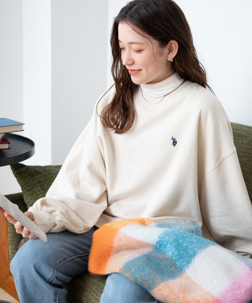 U.S. POLO ASSN.（ユーエスポロアッスン）の「∴WEGO/U.S. POLO ASSN.別注だぼそでワンポイントスウェット【WEB限定】（スウェット・レディース・グレー系その他/スミクロ/ブラック系その他5/ナチュラル・FREE）」の4枚目の写真