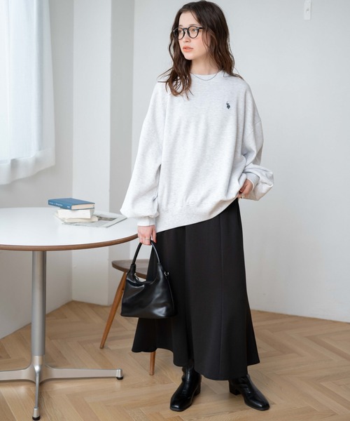 U.S. POLO ASSN.（ユーエスポロアッスン）の「∴WEGO/U.S. POLO ASSN.別注だぼそでワンポイントスウェット【WEB限定】（スウェット・レディース・グレー系その他/スミクロ/ブラック系その他5/ナチュラル・FREE）」の7枚目の写真