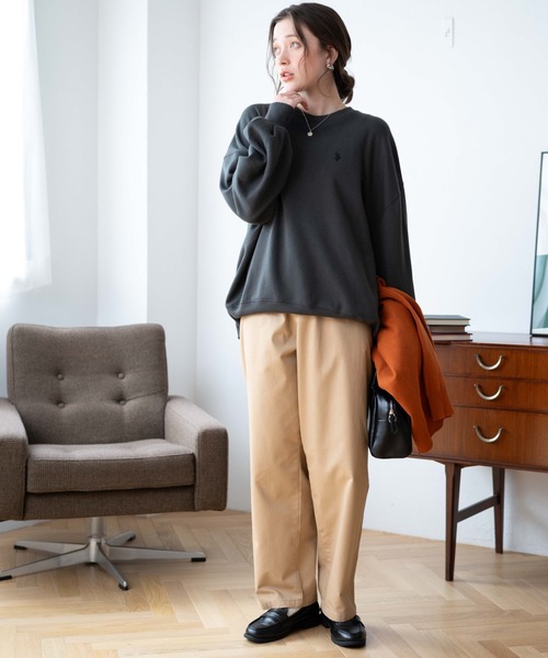 U.S. POLO ASSN.（ユーエスポロアッスン）の「∴WEGO/U.S. POLO ASSN.別注だぼそでワンポイントスウェット【WEB限定】（スウェット・レディース・グレー系その他/スミクロ/ブラック系その他5/ナチュラル・FREE）」の5枚目の写真